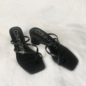 Calvin Klein Y2K Heels Square Toe Embossed Strappy